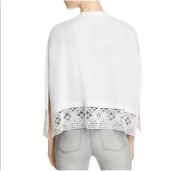 Le Gali Cottagecore White Lace Trim Cape Sweater Le Gali Cottagecore White Lace Trim Cape Sweater
